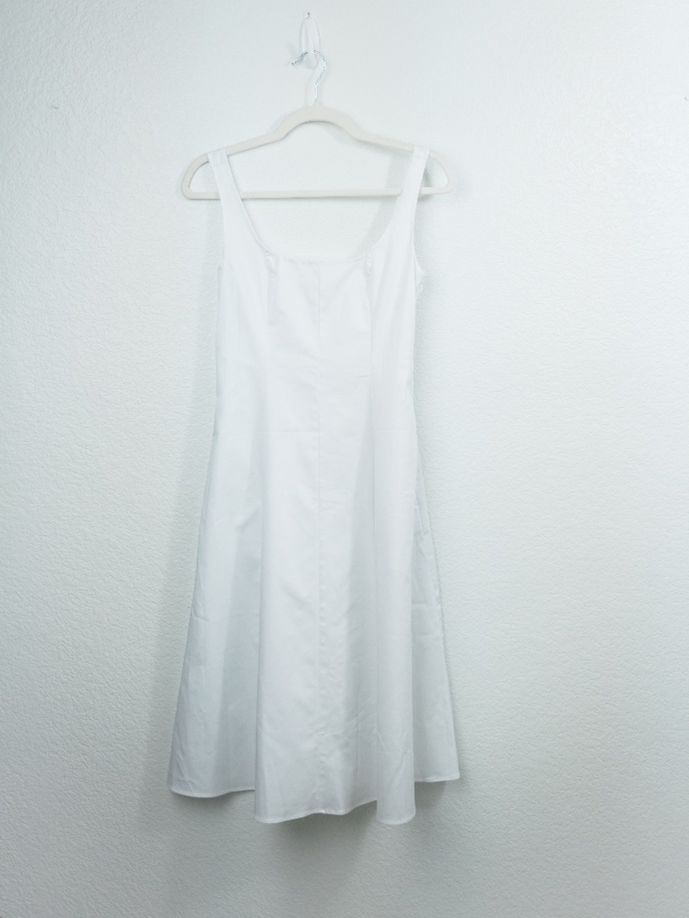 Club Monaco Wide Neck Panel Dress Size 00 White Sleeveless A-Line NWT $198